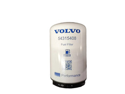 Fuel filter with Volvo branding on a white background